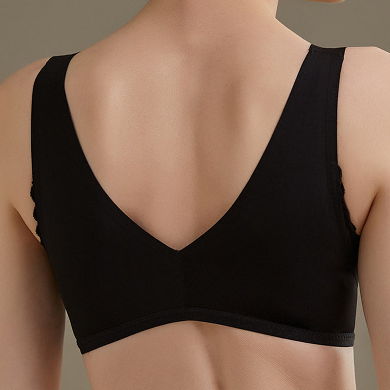 Wireless Simple Gathered 3/4 Cup Bras [BRYM037]