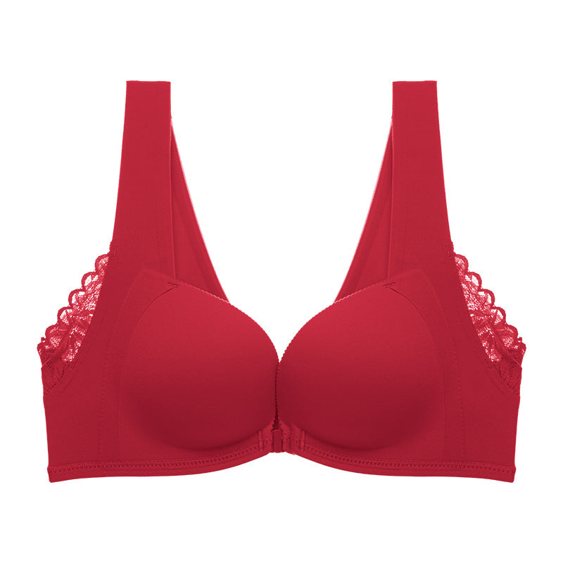Wireless Simple Gathered 3/4 Cup Bras [BRYM037]