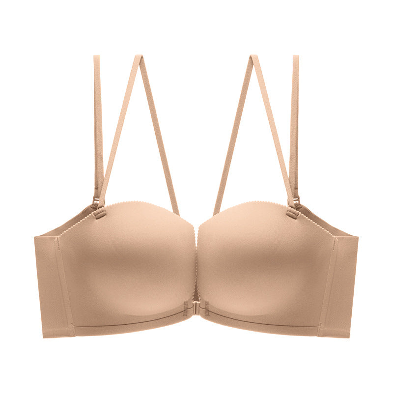 Wireless Simple Seamless Gathered 3/4 Cup Bras [BRYM055]