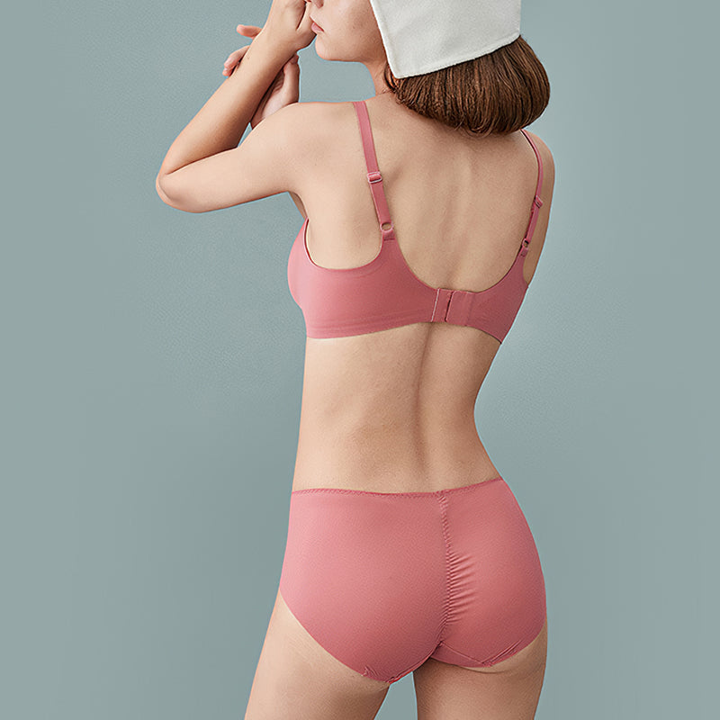 Wireless Simple Seamless Gathered 3/4 Cup Bras [BRYS006]